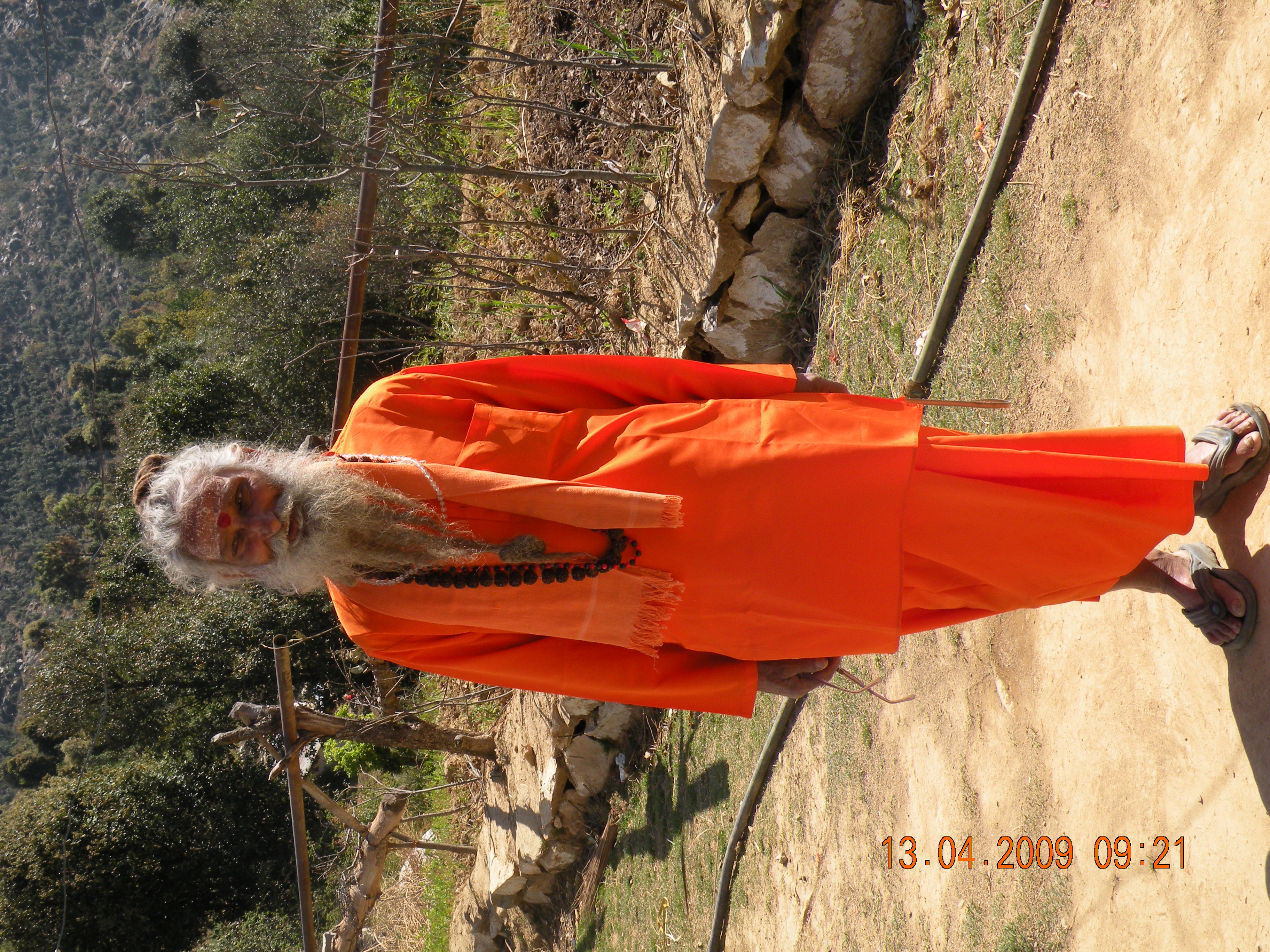 Maharaj Ji full portrait at the ashram